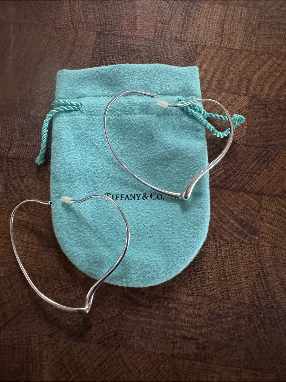 Tiffany & Co. Heart Hoop Earrings - Silver with Tiffany Blue Pouch